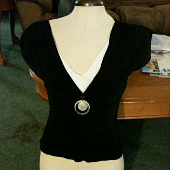 Iz Byer Tops - Black and White Top